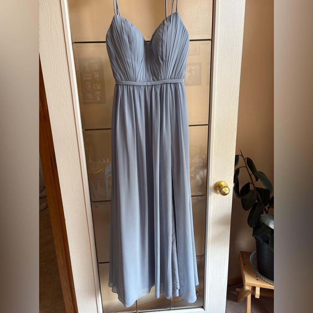 Dusty Blue Azazie Dress